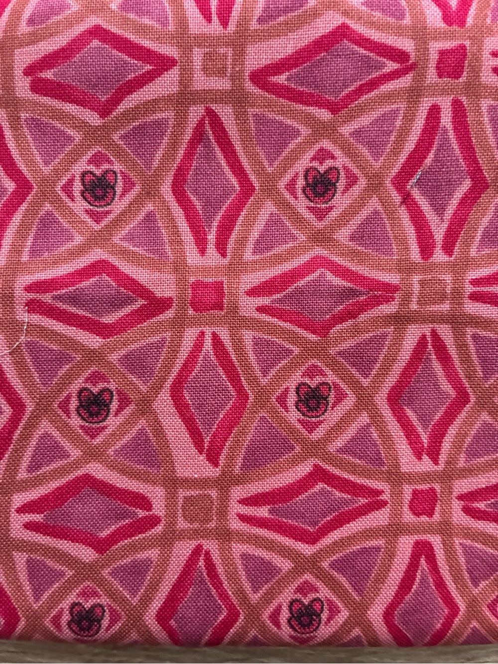 Pink Art Deco Geometric Fabric - Fat Quarter